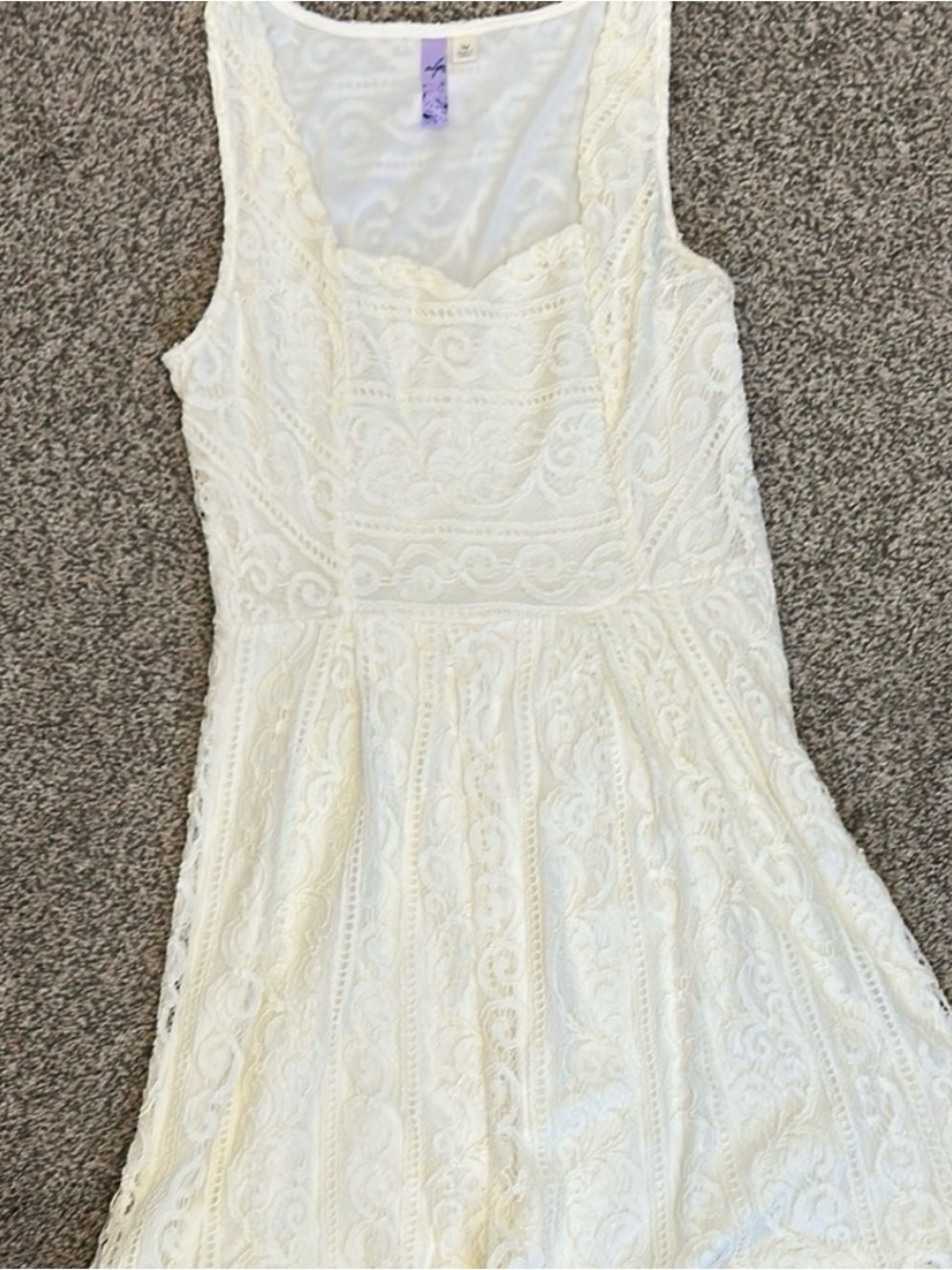 Juniors Cream Lace Dress